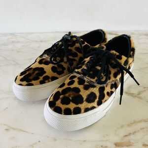 POLO RALPH LAUREN Bryn Brown Black Leopard Leather Sneakers - US 7.5